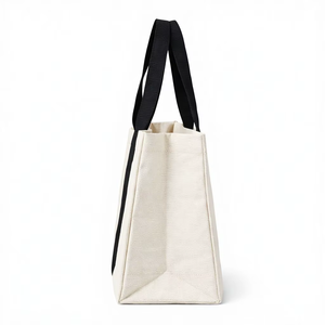 Bolsa de playa grande de lona para mujer, bolsa de algodón extragrande con su logotipo, bolsas promocionales - Product Image 1