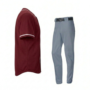 Ensemble de maillot et pantalon de baseball personnalisés OEM |   Uniforme respirant imprimé par sublimation |   Vêtements de sport pour équipes de softball unisexes en gros - Product Image 3