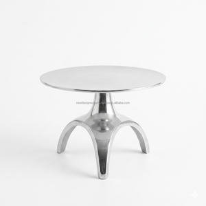 Luxury Polished Metal Wedding Cake Riser • Fine Dining Catering Presentation Base - Product Image 1