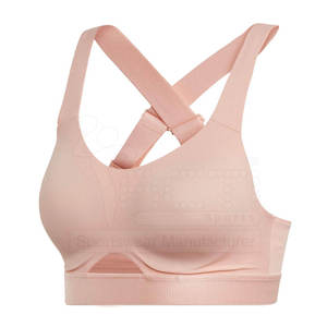 Sujetador deportivo push-up sin costuras para mujer, diseño cruzado, cuello redondo, soporte medio, tela transpirable, color liso, diseño hueco, personalizado - Product Image 2