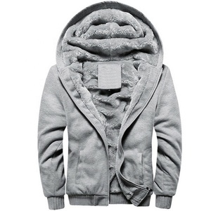 Mens Warm <b>Thick</b> Fur Coat <b>Fleece</b> Lined <b>Jacket</b> Hoodie Winter Zip Up Outerwear Tops - Product Image 4