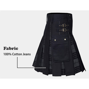 Kilt Híbrido Hamilton Gris Tartán para Mujer con Bolsillos Cargo, Faldas Escocesas de las Tierras Altas Más Vendidas para Niñas - Product Image 1