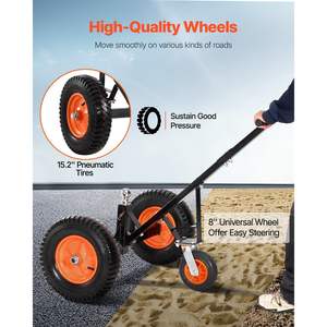 Remolque Dolly de altura ajustable de 1200 libras con bola de 18 y 22 pulgadas y 2 pulgadas, neumáticos de 15,2 pulgadas, remolque Dolly de bola doble de 2 pulgadas - Product Image 4