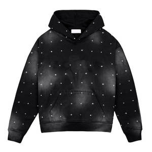 เสื้อฮู้ดพิมพ์ลายดาวสีดำสำหรับผู้ชาย ชุดวอร์มแขนยาว กางเกงวอร์มมีเชือกผูก สตรีทแวร์ ชุดลำลองสำหรับฤดูใบไม้ร่วง มีกระเป๋าข้าง - Product Image 3
