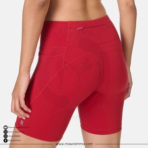 Mawra Pantalones Cortos de Yoga de Cintura Alta para Mujer, Rojos Lisos, Elásticos en Cuatro Direcciones, con Bolsillos, Cintura Elástica, Sin Costuras, Ropa Deportiva, Estilo Biker - Product Image 2