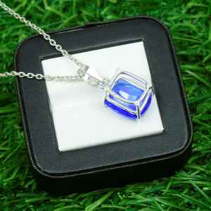 Pendentif délicat en Tanzanite, argent sterling 925, fait main, bijoux en pierre précieuse naturelle, cadeau pour femme, bijoux fins - Product Image 3