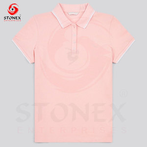 Camisa Polo Rosa Claro para Mujer, Algodón Premium Transpirable, Informal, de Negocios, Oficina, Golf, Personalizada con Bordado, Fabricante OEM - Product Image 2