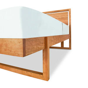 Wholesale Modern Floating <b>Platform</b> <b>Bed</b> | Solid Wood U-Shaped Sled Base <b>Bed</b> <b>Frame</b> - Product Image 5