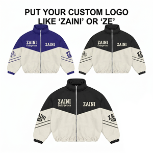 Veste coupe-vent d'hiver pour homme, 320 GSM, polyester premium, blocs de couleur, panneau Chevron sur le devant, logo OEM ODM - Product Image 1