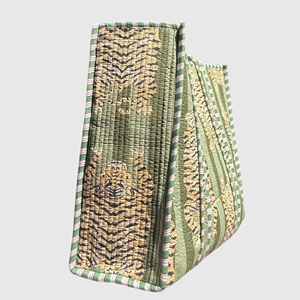 Bolso Tote Acolchado de Algodón con Estampado de Tigre, Estilo Bohemio, Abierto por Arriba, para Mujer, para Compras y Viajes - Product Image 3