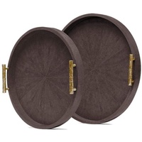 Ensemble de plateaux de service ronds, japonais, gris en broderie, décoratifs, meilleure qualité pour la décoration de la maison et de Table