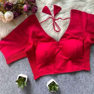 Blusa de diseñador en tela de algodón puro con elástico para un mejor ajuste, lista para usar y completamente cosida. - Product Image 5