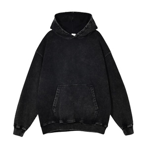 เสื้อมีฮู้ดผ้าฝ้ายหนาสำหรับผู้ชายเสื้อสวมหัวแบบลำลองซักแบบวินเทจพร้อมปกแบบบ็อกซี่สำหรับฤดูหนาว - Product Image 1