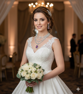 ชุดสร้อยคอและต่างหูเจ้าสาวเซเลสเต คราวน์ - Product Image 2