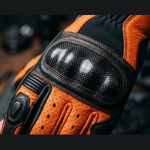 Guantes de Motociclismo Transpirables de Cuero, con Absorción de Impactos, Pantalla Táctil, Nudillos Rígidos y Antideslizantes - Product Image 5