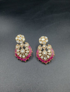 Gold Plated <b>Silver</b> <b>Stud</b> Earrings with Floral Design Luxury Women's Wedding & Party Jewelry - Product Image 2