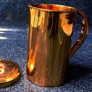 Gift Copper <b>Jug</b> Set with Glass Premium Ayurvedic <b>Drinking</b> Pitcher Bulk Export Supplier India - Product Image 1