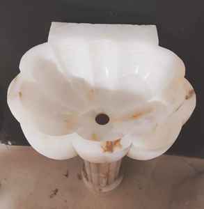Lavabo de Pedestal de Ónix Blanco, Lavabo de Baño de Piedra Natural Tallado a Mano, Lavabo Independiente de Lujo para Hotel y Hogar - Product Image 3