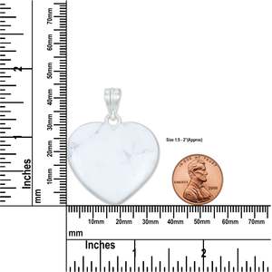 จี้รูปหัวใจทำมือประดับด้วยหินฮาวไลท์ ดีไซน์หรูหรา โรแมนติก คุณภาพพรีเมียม เหมาะเป็นของขวัญแต่งงานสำหรับทุกเพศทุกวัย พร้อมตะขอทอง - Product Image 3