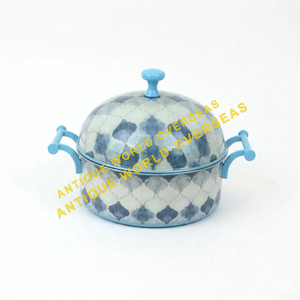 Plat de service isotherme en acier inoxydable durable à double paroi, avec couvercle, motif arabe, pour maintien au chaud des aliments, émaillé thermique - Product Image 3