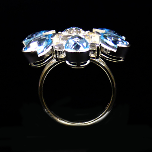 Wedding Wear 925 Sterling Silver Silver Plated Jewelry Blue Topaz Gemstone Women Wear Classic <b>Couple</b> <b>Ring</b> - Product Image 3