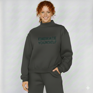 Sweat-shirt à col haut pour femme, style streetwear confortable, vente en gros - Product Image 1