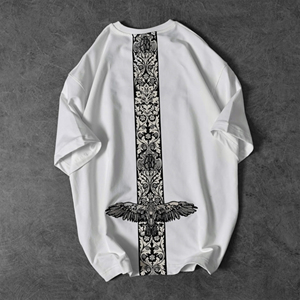 T-shirt graphique couleur unique, best-seller, en coton et polyester tricoté sur mesure, col en V, manches courtes, séchage rapide, écologique, pour homme, OEM - Product Image 1