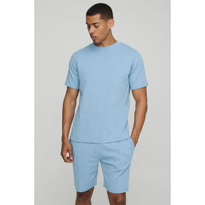Conjunto deportivo de verano personalizado para hombre, conjunto de dos piezas, camiseta de algodón con estampado puff y pantalones cortos, conjuntos de pantalones cortos para hombre - Product Image 4