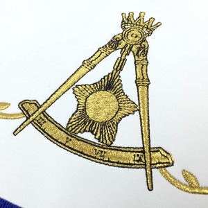 Custom Embroidered 3D Masonic Apron Blue Lodge Master Mason Regalia <b>Sew</b>-On Badge Garment Accessory Safety <b>Pin</b> Classical Style - Product Image 5