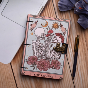 <b>A5</b> Handmade Paper Journal Notebook 200 Pages (Both Side) 100% Pure Handmade Paper | Vintage Skeleton Lovers Design Diary Gift - Product Image 5