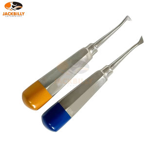 Juego de 2 Elevadores Dentales de Acero Inoxidable JACKBILLY para Extracción de Raíces Molares, Izquierdo y Derecho # 4L + # Instrumentos 4R - Product Image 5