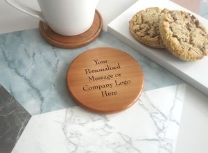 Personalised <b>Wooden</b> Round Coaster Heat Resistant <b>Wooden</b> <b>Square</b> Tea Coasters Dining Table Living Room By Universal Overseas INDIA - Product Image 4