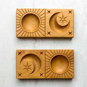 Hot Selling Wooden Dual <b>Cookie</b> Stamp Mold Sun Moon Pattern Embossed Biscuit Press Handmade Baking <b>Tool</b> Bakery Export Quality Set - Product Image 1
