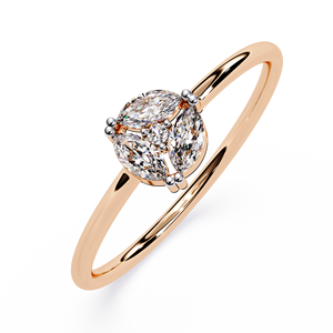 แหวนเพชรทรงมาร์คีส์และทรงกลมแบบคลาสสิกสำหรับผู้หญิง ทองคำแท้ 14k สามารถสวมซ้อนกันได้ เหมาะสำหรับเป็นของขวัญในโอกาสหมั้น วันครบรอบแต่งงาน และงานแต่งงาน - Product Image 5