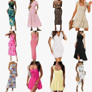 Vestido transfronterizo de Venta caliente 2025 Ventas al contado Color sólido con ropa informal de moda a rayas pequeñas - Product Image 4