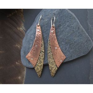 Bijoux de mode en cuivre et laiton écologiques faits à la main de qualité supérieure, design tendance exclusif, modèle 48 pour les fêtes, élégant - Product Image 4