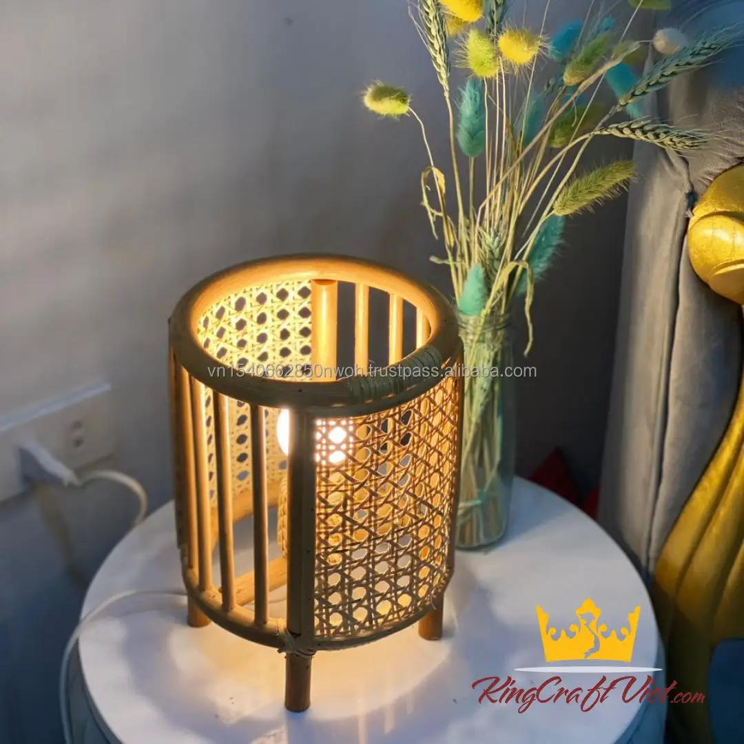 Lampe de Table tissée en rotin 100% lanterne marocaine porte-bougie du fournisseur King Craft vietnamien en gros