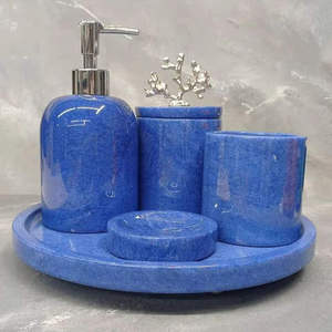 Eco-Friendly Luxury White Resin <b>Bathroom</b> <b>Accessories</b> <b>Set</b> Four-Piece Premium Items - Product Image 2
