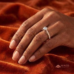 Elegant Rose <b>Gold</b> Bridal <b>Set</b> - Geometric Criss-Cross Halo <b>Ring</b> & Curved Eternity Band - 2-in-1 Romantic Wedding <b>Ring</b> <b>Set</b> - Product Image 3