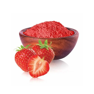 Poudre d'extrait de fraise 60% extraite par solvant, ingrédient de qualité alimentaire, riche en nutriments de fruits rouges, pour boissons, smoothies et pâtisseries - Product Image 4