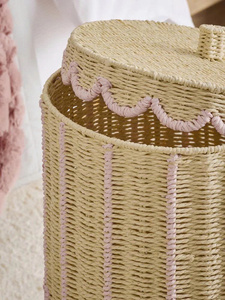 New arrival paper storage <b>basket</b> <b>with</b> <b>lid</b> made in Vietnam <b>with</b> wholesale price OEM ODM color - Product Image 5
