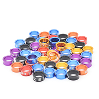 Bagues d'identification pour oiseaux, bagues multicolores en aluminium pour pattes d'oiseaux, 50 pièces, bagues de marquage portables pour oiseaux (8 mm, 50 pièces)