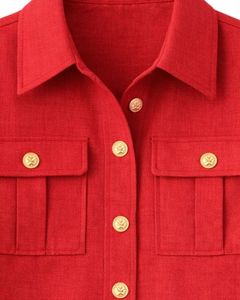 <b>Women</b> Brown Linen <b>Cargo</b> Co Ord Set <b>Short</b> Sleeve Button Shirt With Pocket And Wide Leg Drawstring Pants Casual Outfit - Product Image 6