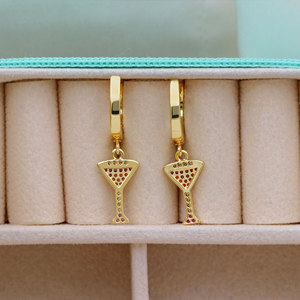 Gold Plated 925 Sterling <b>Silver</b> <b>Dangle</b> <b>Earrings</b> Trendy Fashion for Woman Multi Color cz Gemstone Jewelry Wedding Gift Wholesale - Product Image 3