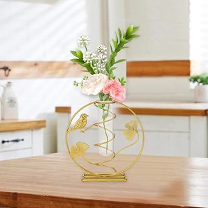 Vase de table moderne en laiton avec motif d'oiseau et d'éventail, idéal pour la décoration intérieure - Product Image 2