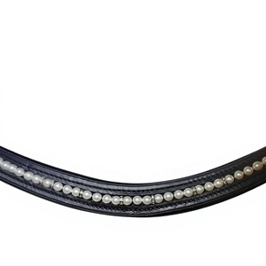 Élégant cuir cheval perle sourcil bande Bling accessoire casque parfait complément pour Halters - Product Image 1