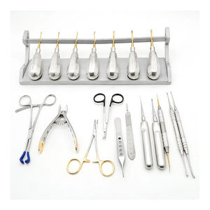 Kit de Chirurgie Générale pour Implants Dentaires : Élévateurs Luxateurs à Micro-Serrations, Cassette de Stérilisation Manuelle, Argent, Certifié CE, Haute Qualité - Product Image 2