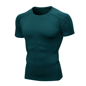 High Quality Custom Workout Short Sleeve Gym Sport Top T Shirt Shirt Men Compress Training Fitness Gym Wear - Product Image 5