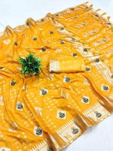 Sari Tradicional Étnico Indio con Tejido Meenakari para Bodas, Hecho con Materiales Reciclados, para Todas las Temporadas - Product Image 2