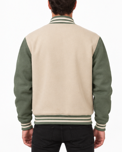 Wholesale Price Blank Varsity Jacket <b>Men</b> Streetwear Oversized Plain Letterman Jacket Snap Button Slim Fit Bomber Jacket - Product Image 2